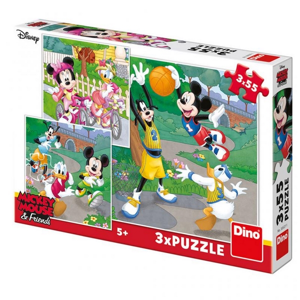 Puzzle Walt Disney Mickey e Minnie atleti 3x55d