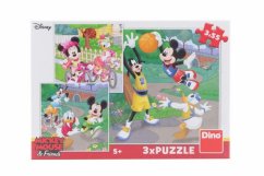 Puzzle Walt Disney Mickey a Minnie športovci 3x55d