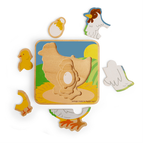 Bigjigs Toys Puzzle Le cycle de vie d'une poule