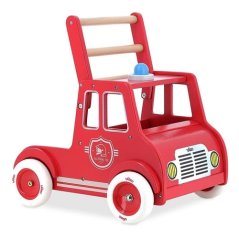 Cărucior din lemn pentru pompieri Vilac