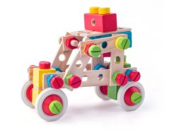 Woody Montážní stavebnice v kyblíku Constructor, 130 dílů