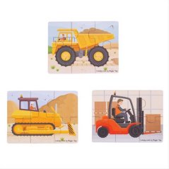 Bigjigs Toys puzzle 3in1 machines de construction