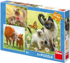Dino Puzzle Familie 3x55 piese