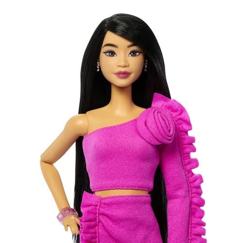 Barbie DELUXE modelka - Šaty s růží