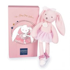 Doudou Ajándék készlet - Plüss játék nyuszi rózsaszín balerina 30 cm