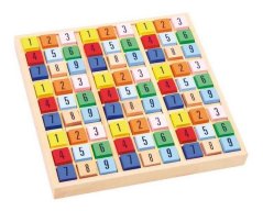 Picior mic Sudoku din lemn Sudoku cuburi colorate