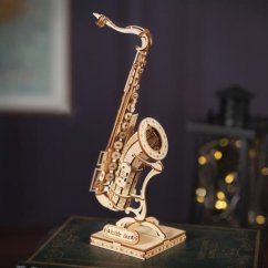 RoboTime drevené 3D puzzle Saxofón