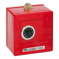 Goki Metal cash box safe red