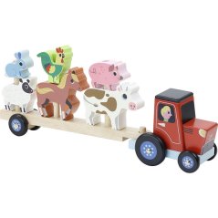 Vilac Tracteur en bois avec animaux à monter
