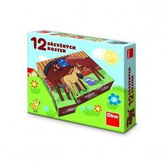 Cubi di legno per animali domestici 12 pezzi in scatola