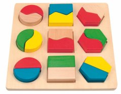 Placă lemnoasă cu forme geometrice