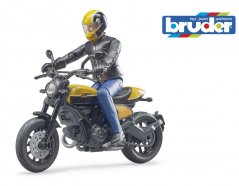Bruder 63053 BWORLD Motocicletă Ducati Scrambler cu pilot