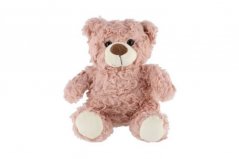 Medveď/medvedík sediaci plyšový 22cm ružový vo vrecku 0+