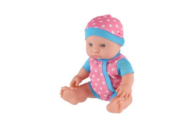 Bebeluș / păpușă din plastic cu corp solid de 25 cm cu baterii și sunet în pungă de plastic