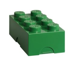 Box na občerstvenie LEGO 100 x 200 x 75 mm - tmavozelený