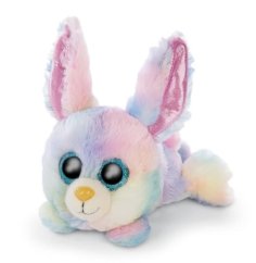 NICI Glubschis Glubschis iepuraș de pluș Rainbow Candy culcat 15 cm