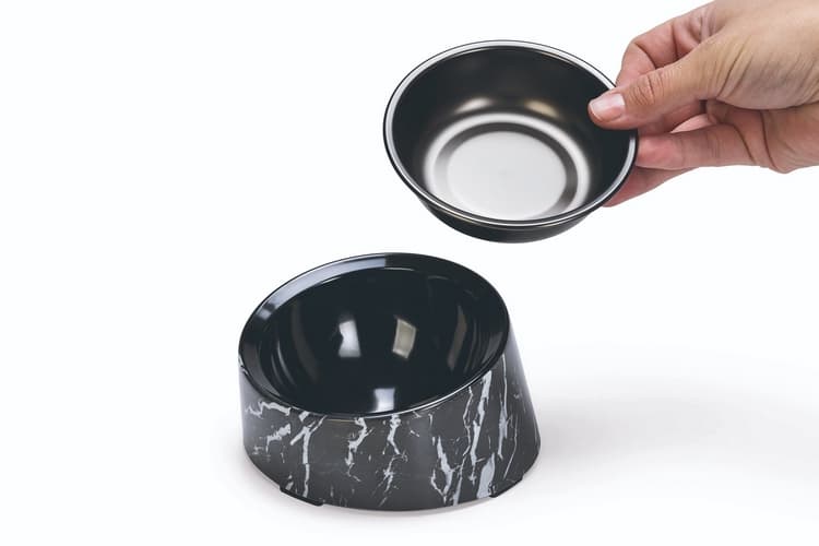 Designed by Lotte Vita Designová miska pro kočky Vzor černý mramor 160ml