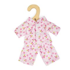 Bigjigs Toys Rózsaszín pizsama szívekkel és cseresznyékkel egy 28 cm-es babához