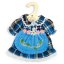 Bigjigs Toys Modré kostkované šaty pro panenku 34 cm