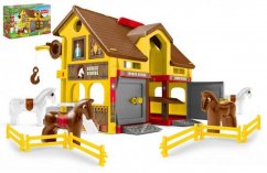 Play House - Rancho con caballos plástico + caballo 4pcs en caja