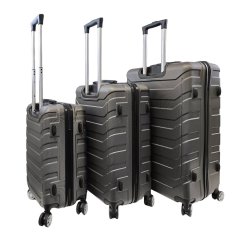 Bavy Cestovní kufr skořepinový Ribs Dark grey - set 3 ks