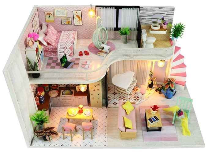 Gyermek miniatűr ház House of Anne's Pink Melody háza