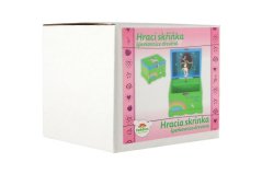 Cutie de bijuterii unicorn care se joacă pe lemn stretch cu balamale sus verde 12,5x10,5cm în cutie