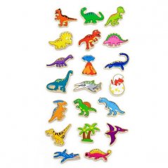 Viga Aimants en bois 20 pièces - dinosaures