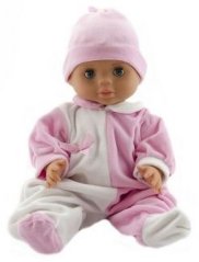 Păpușă/Baby Hamiro 40cm, corp solid peste tot alb + capac roz