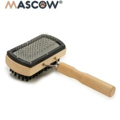 Dvojitý kartáč pro domácí mazlíčky s válečkovou rukojetí