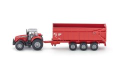 SIKU Farmer 1844 - Traktor Massey Ferguson s prívesom, mierka 1:87