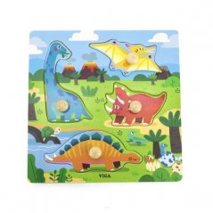 Drevené puzzle - dinosaury