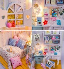 Doi copii miniatură casa miniatură Adabella camera lui Adabella