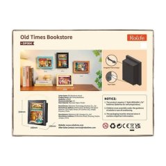 Puzzle 3D din lemn RoboTime într-o ramă Librăria Old Times