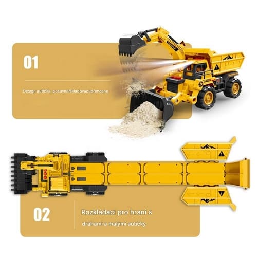 Bagr s rozkládací dráhou