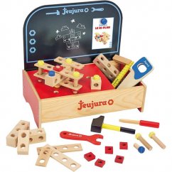 Jeujura Table à outils en bois pour petit kit de bricolage 39 pièces