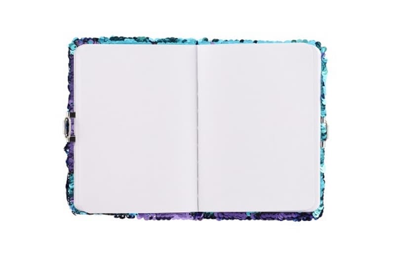 Cuaderno de purpurina con lentejuelas cambiantes con cierre en bolsa
