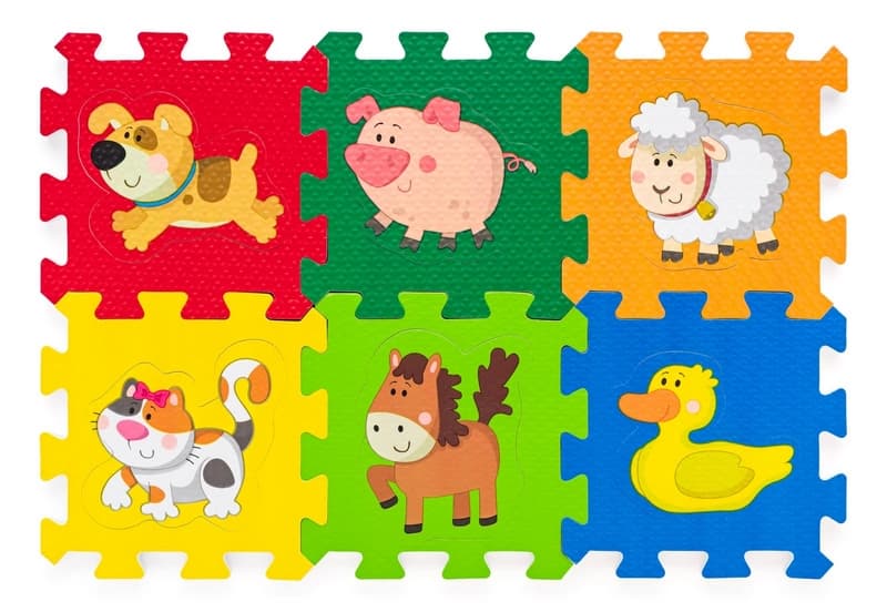 Penové puzzle so zvieratkami, 6 dielikov