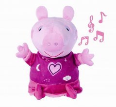 Peppa Pig 2v1 plyšový usínáček, hrající + světlo, růžový, 25 cm