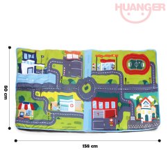 Mașinuțe din material textil pentru cei mici, cu covoraș