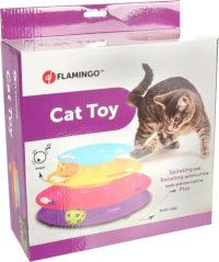 Flamingo Interaktivní hračka pro kočky Bagera s míčky 24x13cm