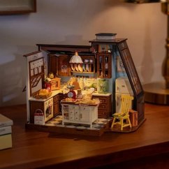 RoboTime Drewniana układanka 3D Miniaturowy dom Kuchnia pełna zapachów