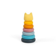 Bigjigs Toys Silikonowa wieża do układania Kot