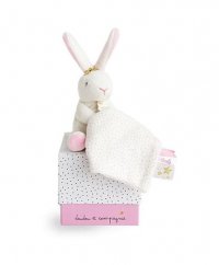 Doudou Ajándékcsomag - Plüss nyúl varangyos széklettel 10 cm rózsaszínű