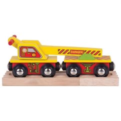 Wagon ferroviaire Bigjigs avec grue