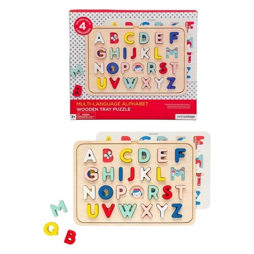 Drewniane puzzle z alfabetem Petit Collage