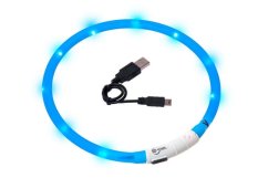 Karlie LED světelný obojek modrý obvod 20-75cm