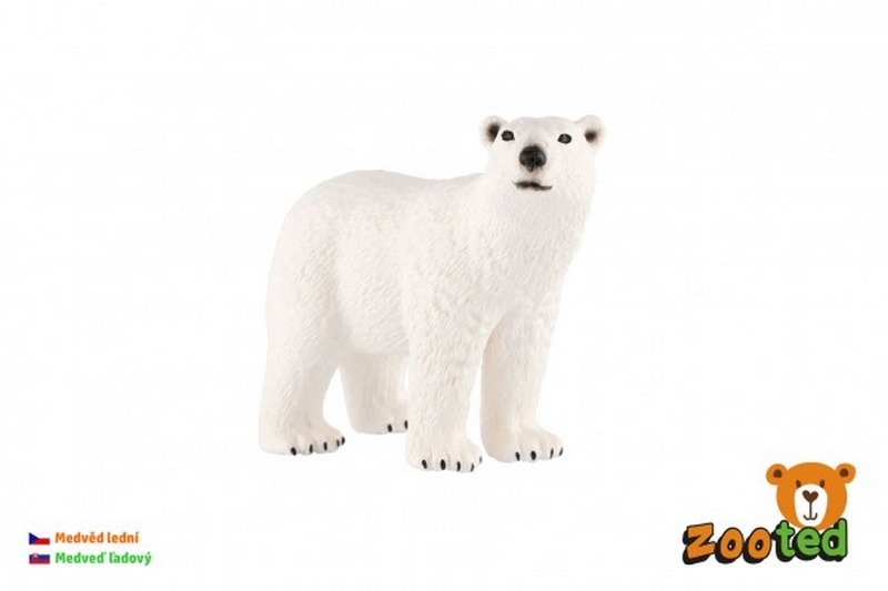 Niedźwiedź polarny zootechniczny plastikowy 10cm w torbie