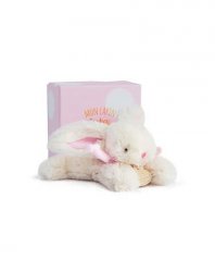 Doudou Set de regalo - Peluche conejo rosa 16 cm