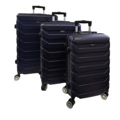 Bavy Valiză de călătorie cu carcasă rigidă Ribs Navy - set de 3 bucăți